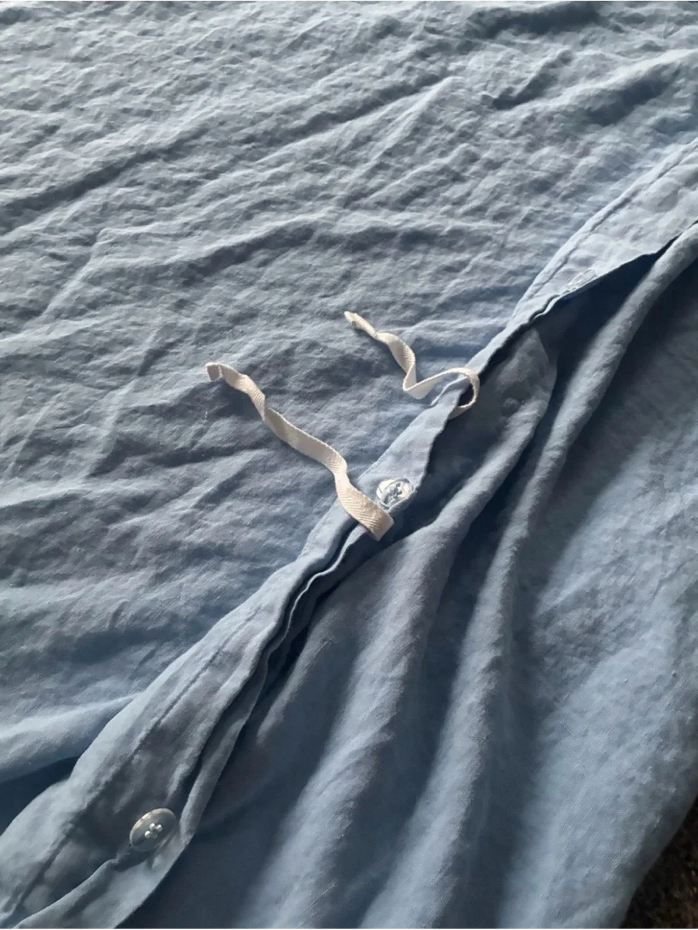Pottery Barn 100% Linen Light Blue King Duvet Cover